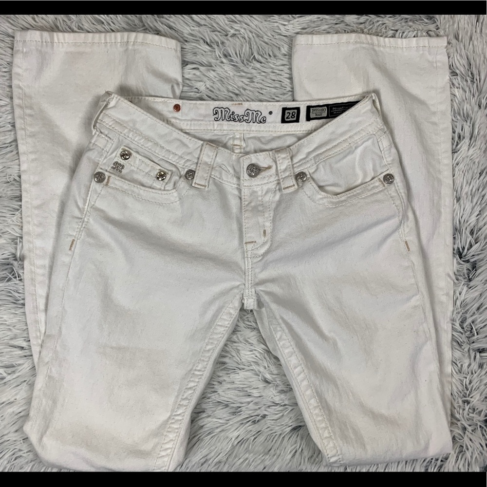 Miss me white bootcut jeans